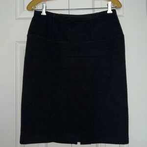 Studio point high waisted  black taffeta midi skirt Sz M